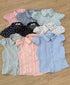 Summer Short Puff Sleeves Peter Pan Collar Fitted Tops